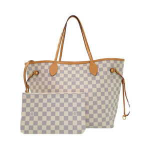 Louis Vuitton Damier Azur White Neverfull Tote Bag